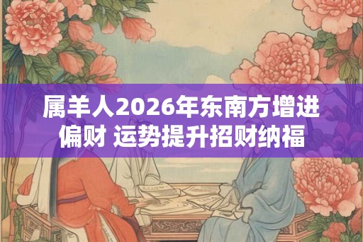 属羊人2026年东南方增进偏财 运势提升招财纳福
