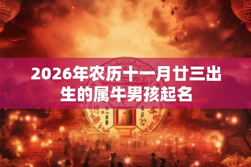 2026年农历十一月廿三出生的属牛男孩起名