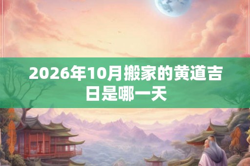 2026年10月搬家的黄道吉日是哪一天
