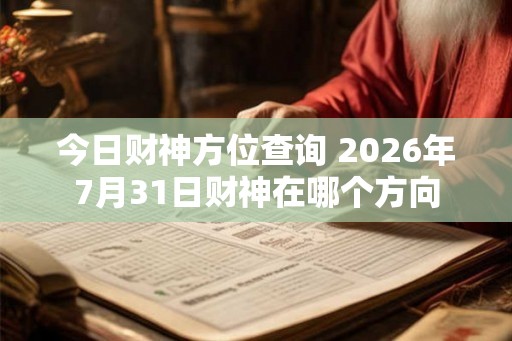 今日财神方位查询 2026年7月31日财神在哪个方向