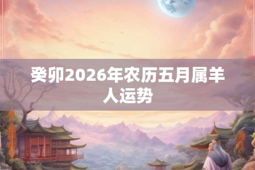 癸卯2026年农历五月属羊人运势