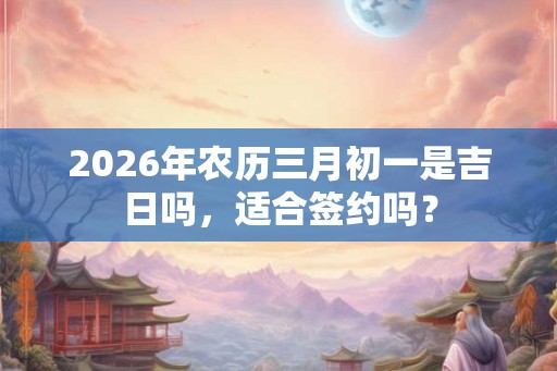 2026年农历三月初一是吉日吗，适合签约吗？