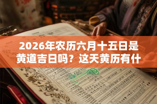 2026年农历六月十五日是黄道吉日吗？这天黄历有什么宜忌内容？