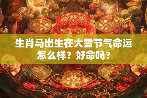 生肖马出生在大雪节气命运怎么样？好命吗？