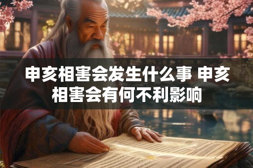 申亥相害会发生什么事 申亥相害会有何不利影响