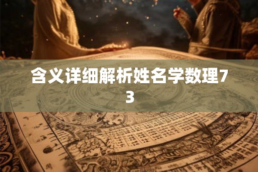 含义详细解析姓名学数理73
