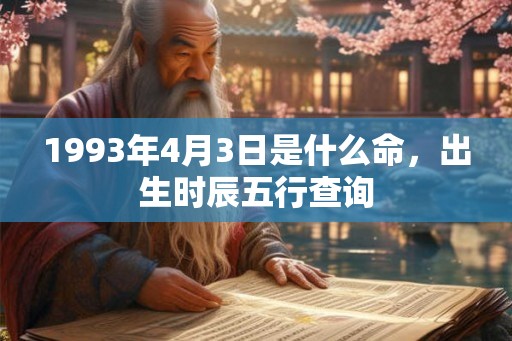 1993年4月3日是什么命,出生时辰五行查询 1993年4月3日是什么命,出生时辰五行查询