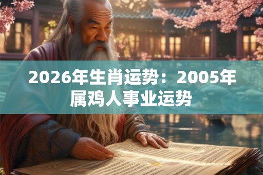 2026年生肖运势：2005年属鸡人事业运势
