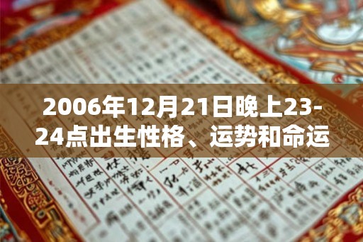 2006年12月21日晚上23-24点出生性格、运势和命运