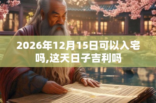 2026年12月15日可以入宅吗,这天日子吉利吗