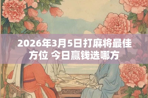 2026年3月5日打麻将最佳方位 今日赢钱选哪方