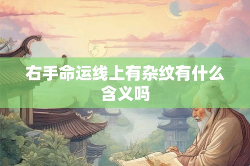 右手命运线上有杂纹有什么含义吗