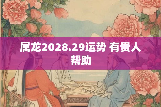 属龙2028.29运势 有贵人帮助