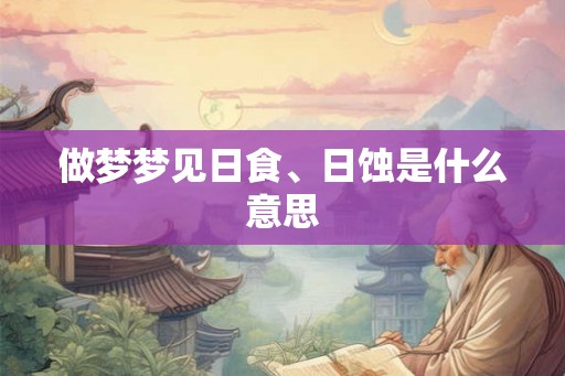 做梦梦见日食、日蚀是什么意思