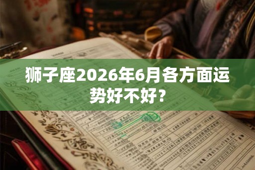 狮子座2026年6月各方面运势好不好？