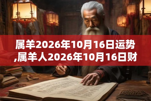 属羊2026年10月16日运势,属羊人2026年10月16日财运,生肖羊2026年10月16日运势
