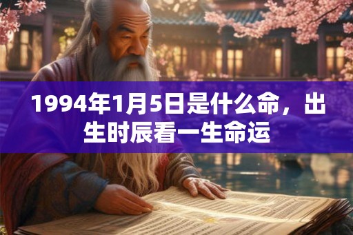 1994年1月5日是什么命，出生时辰看一生命运