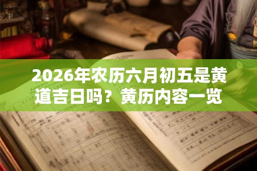 2026年农历六月初五是黄道吉日吗？黄历内容一览