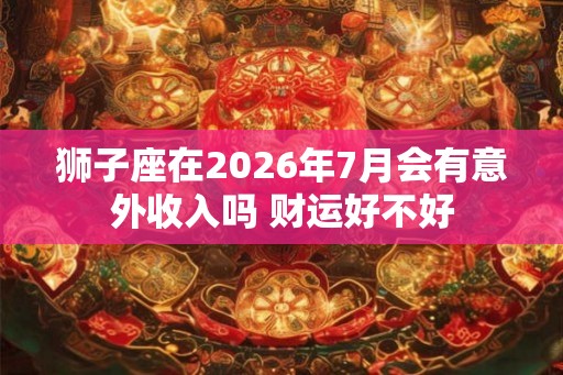 狮子座在2026年7月会有意外收入吗 财运好不好