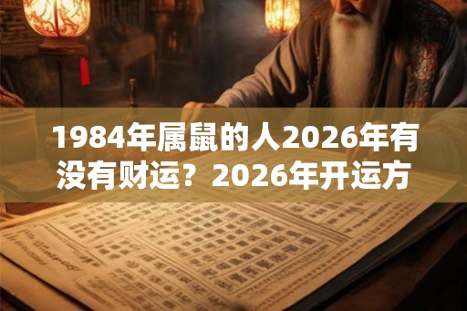 1984年属鼠的人2026年有没有财运？2026年开运方位在哪？