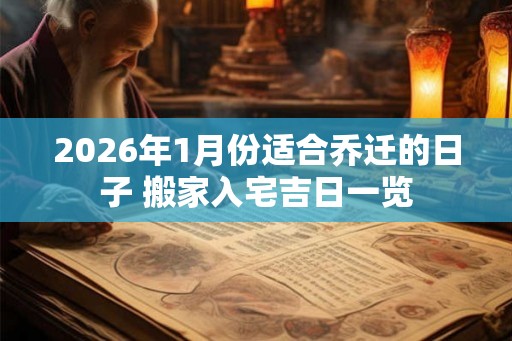 2026年1月份适合乔迁的日子 搬家入宅吉日一览