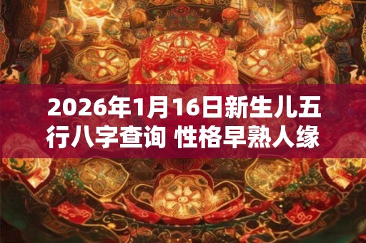 2026年1月16日新生儿五行八字查询 性格早熟人缘广泛