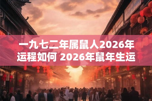 一九七二年属鼠人2026年运程如何 2026年鼠年生运程如何