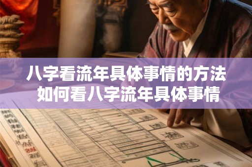 八字看流年具体事情的方法 如何看八字流年具体事情