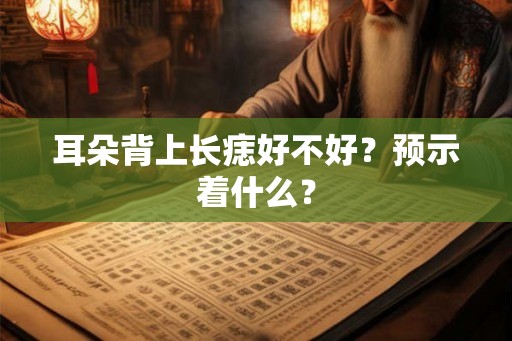 耳朵背上长痣好不好？预示着什么？