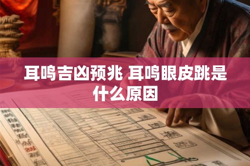耳鸣吉凶预兆 耳鸣眼皮跳是什么原因