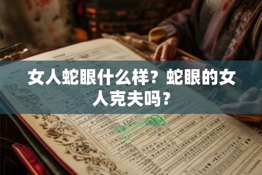 女人蛇眼什么样？蛇眼的女人克夫吗？