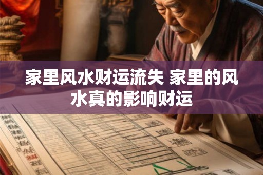 家里风水财运流失 家里的风水真的影响财运