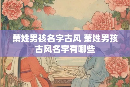 萧姓男孩名字古风 萧姓男孩古风名字有哪些 萧姓男孩名字古风 萧姓男孩古风名字有哪些