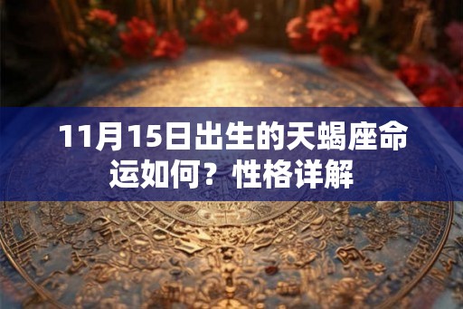 11月15日出生的天蝎座命运如何？性格详解