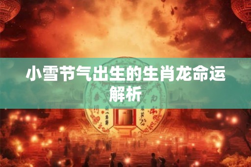 小雪节气出生的生肖龙命运解析