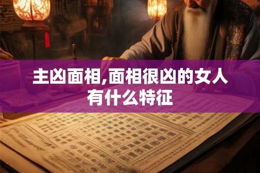 主凶面相,面相很凶的女人有什么特征