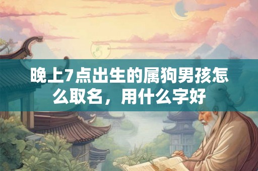 晚上7点出生的属狗男孩怎么取名，用什么字好