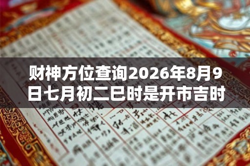 财神方位查询2026年8月9日七月初二巳时是开市吉时