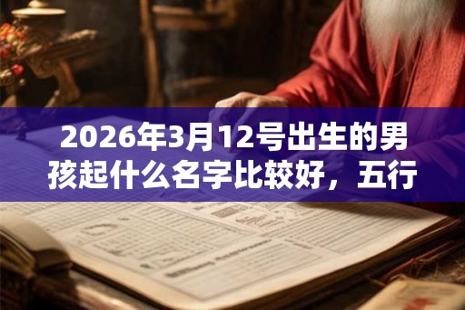 2026年3月12号出生的男孩起什么名字比较好，五行属什么