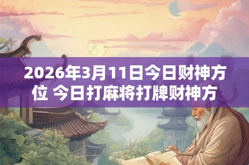 2026年3月11日今日财神方位 今日打麻将打牌财神方位