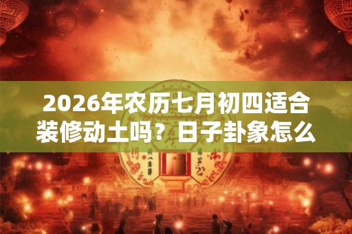 2026年农历七月初四适合装修动土吗？日子卦象怎么样？