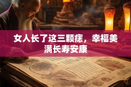 女人长了这三颗痣，幸福美满长寿安康