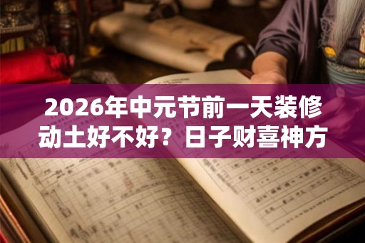 2026年中元节前一天装修动土好不好?日子财喜神方位? 2026年中元节前一天装修动土好不好?日子财喜神方位?