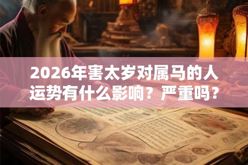 2026年害太岁对属马的人运势有什么影响？严重吗？