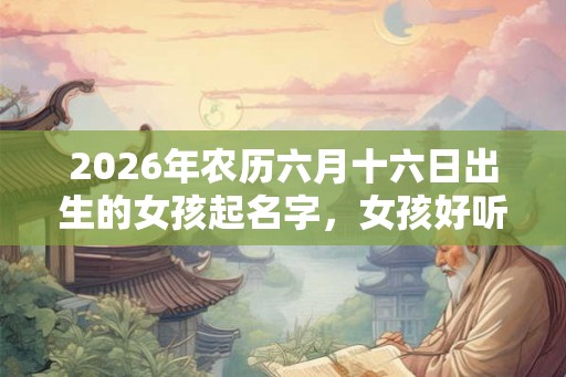 2026年农历六月十六日出生的女孩起名字，女孩好听吉利的名字大全