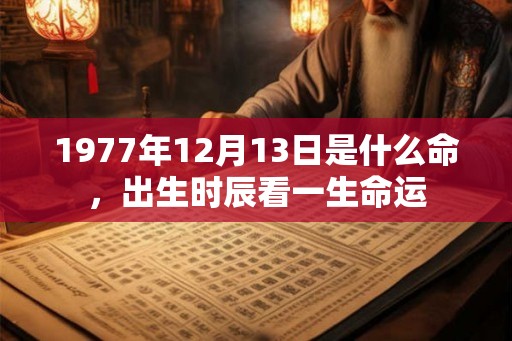 1977年12月13日是什么命，出生时辰看一生命运