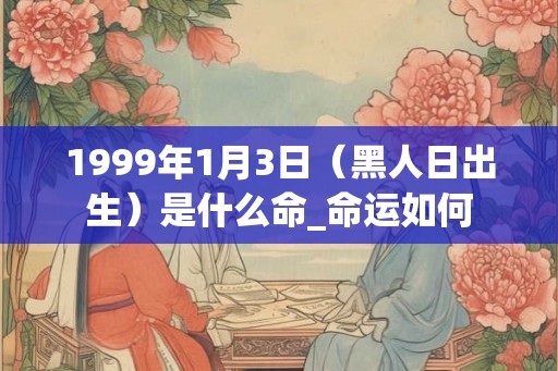 1999年1月3日（黑人日出生）是什么命_命运如何