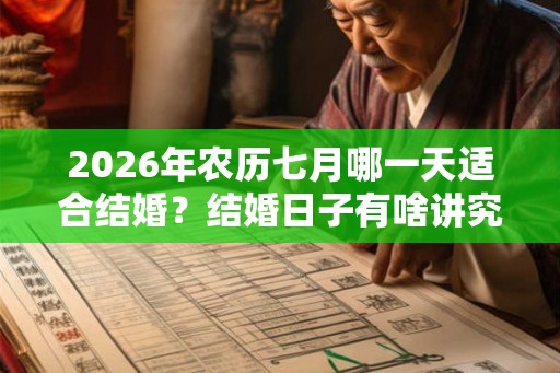 2026年农历七月哪一天适合结婚？结婚日子有啥讲究？