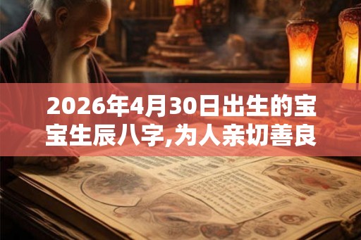 2026年4月30日出生的宝宝生辰八字,为人亲切善良 2026年4月30日出生的宝宝生辰八字,为人亲切善良