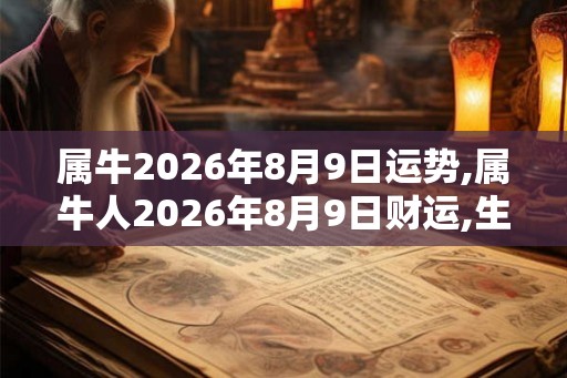 属牛2026年8月9日运势,属牛人2026年8月9日财运,生肖牛2026年8月9日运势